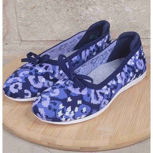 Clarks Carly Hope Blue Combi Ballet Flats Shoes Size 6.5